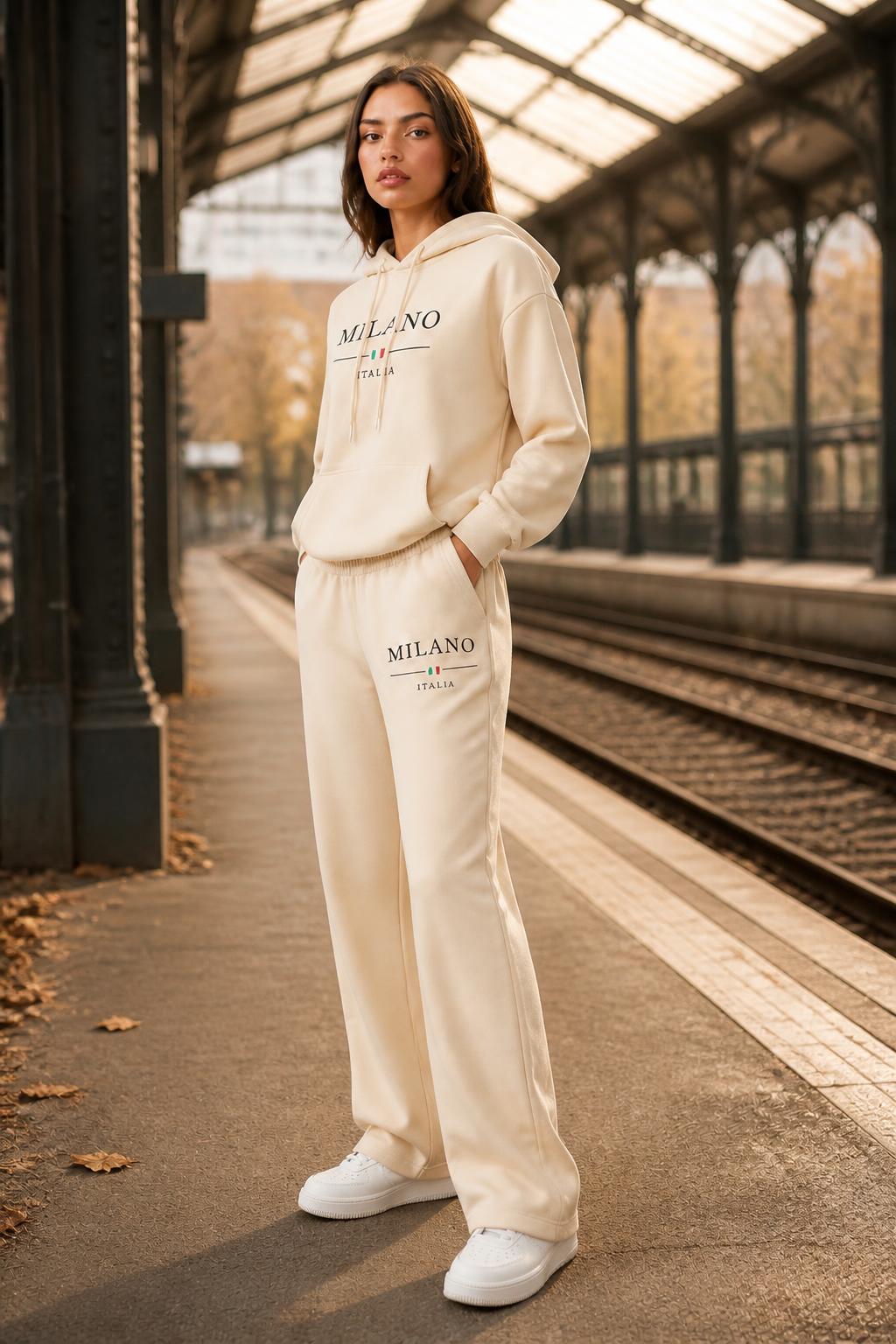 Isabella | Jogger Set Women, Letter-Print Hoodie & Tapered Joggers