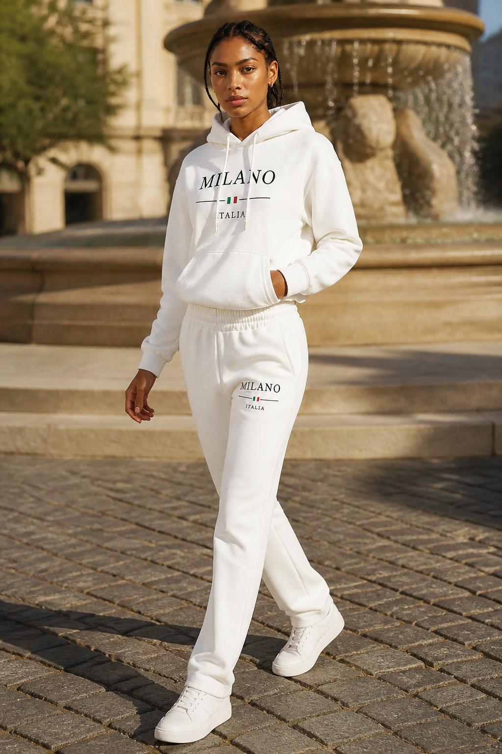 Isabella | Jogger Set Women, Letter-Print Hoodie & Tapered Joggers