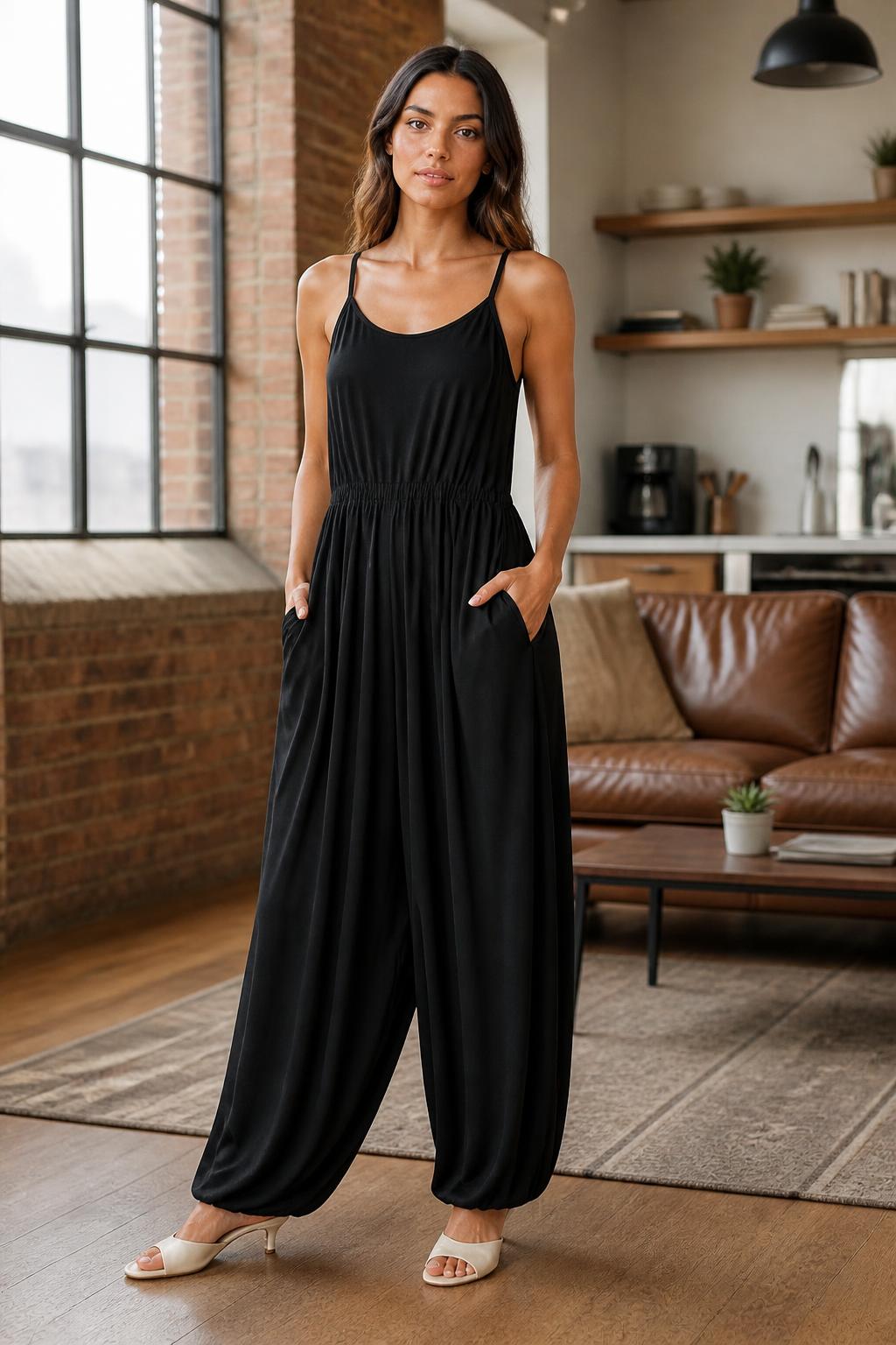 Eliana | Balloon Pants, Solid Pleated Loose Harem Style with Elastic Waist