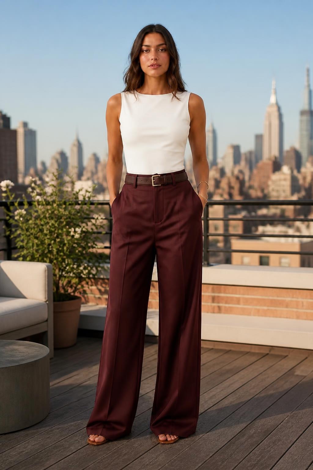 Sophia | Wide Leg Trousers Women, Flattering High-Waist Suit Trousers