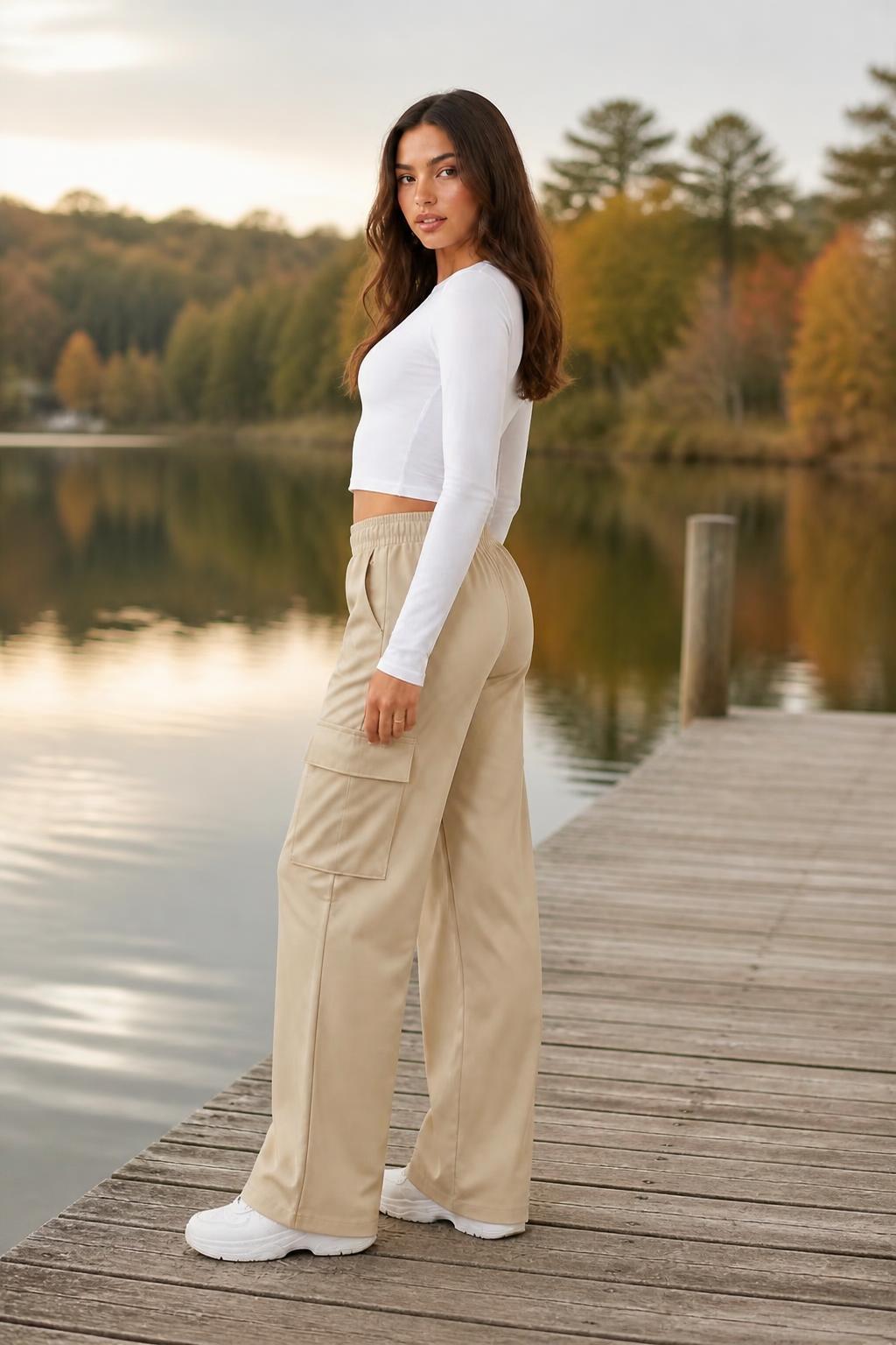 Amelia | High Waisted Wide Leg Pants, Women's High-Rise Trousers
