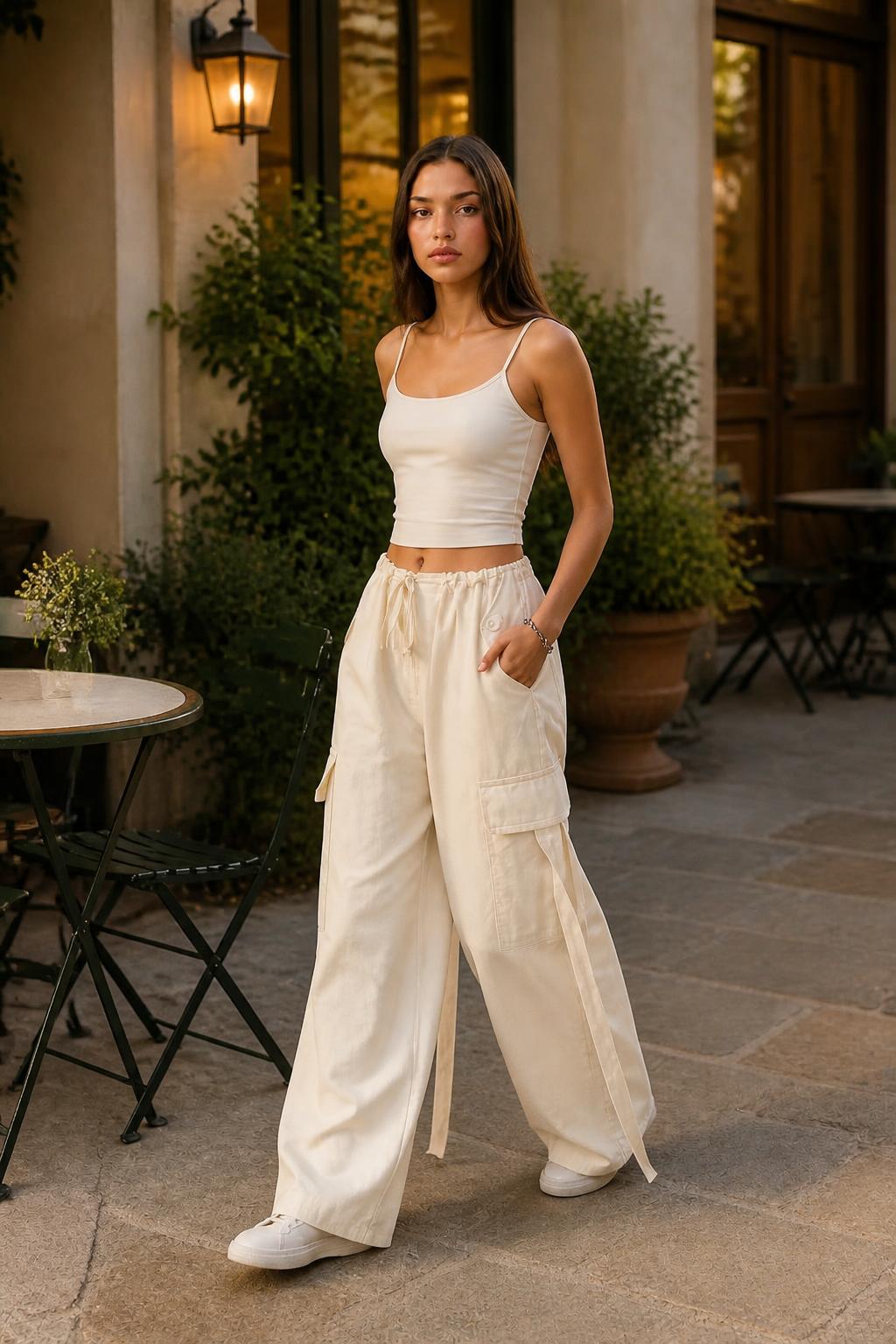 Sofia | Utility Pants Women, Loose-Fit Drawstring Wide Leg