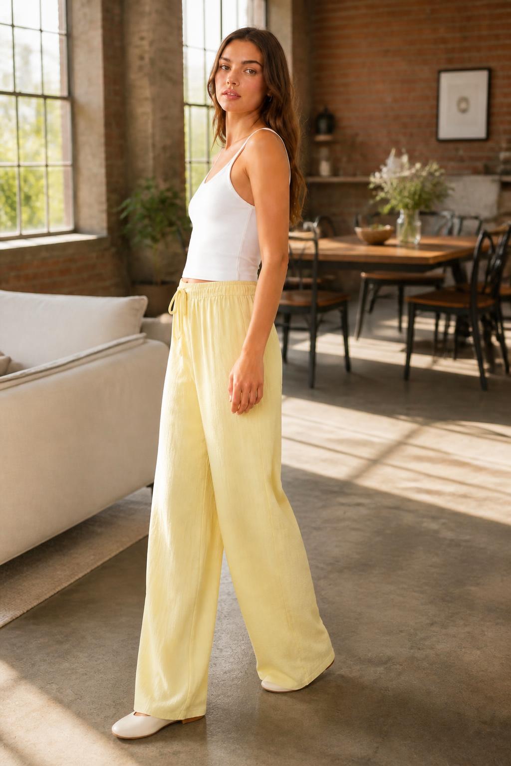 Amelia | Flowy Pants, Solid Wide Leg in Breathable Lightweight Fabric