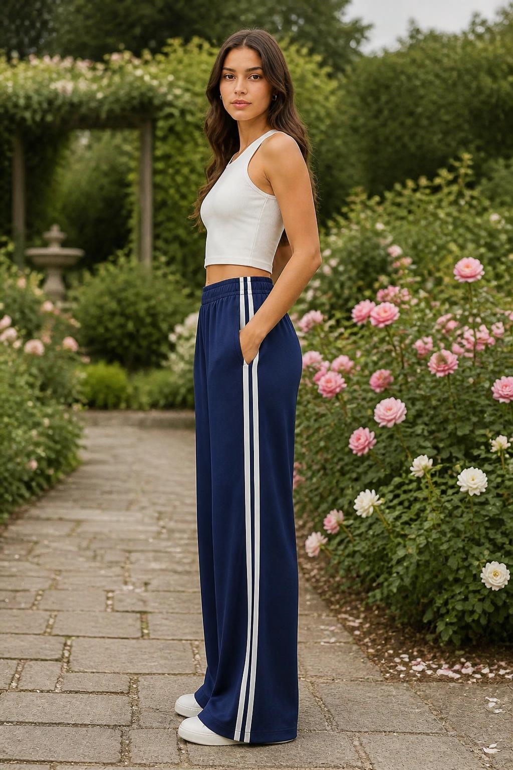 Evelyn | Elastic Waist Pants Women, Printed Casual Long Pants