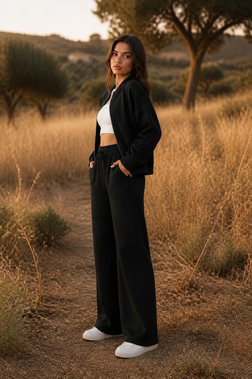 Amelia | Womens Tracksuits, Zip-Up Jacket and Loose Track Pants Set