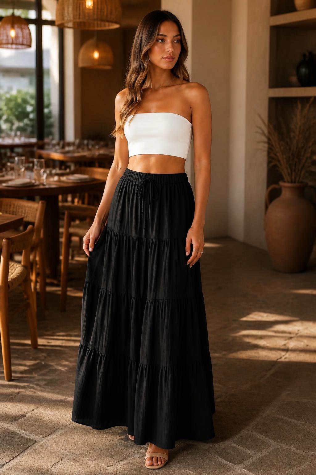 Sofia | Flared Skirt, Solid Tie-Back Design