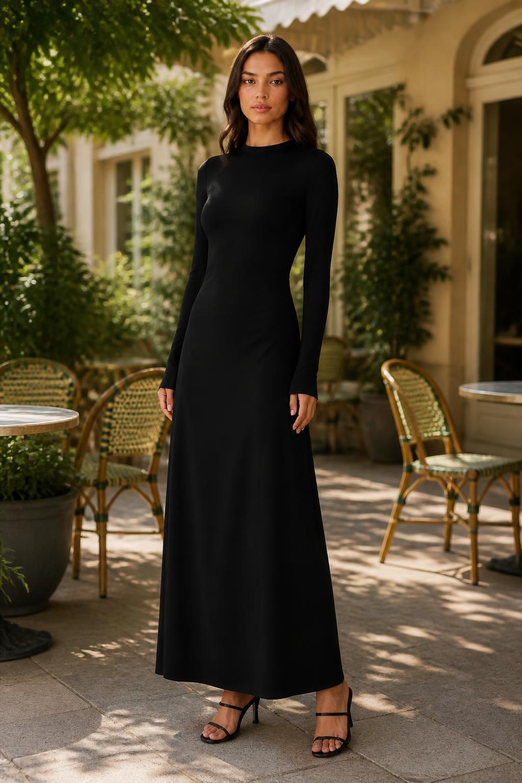 Charlotte | Formal Maxi Dress, Long Fitted High Neckline for Evening Events
