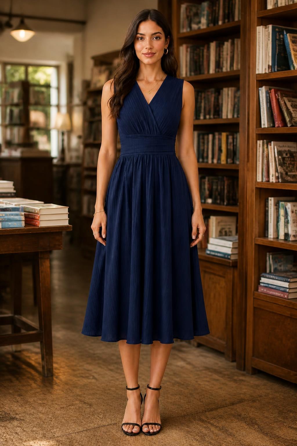 Charlotte | Sleeveless Dress, Textured Midi