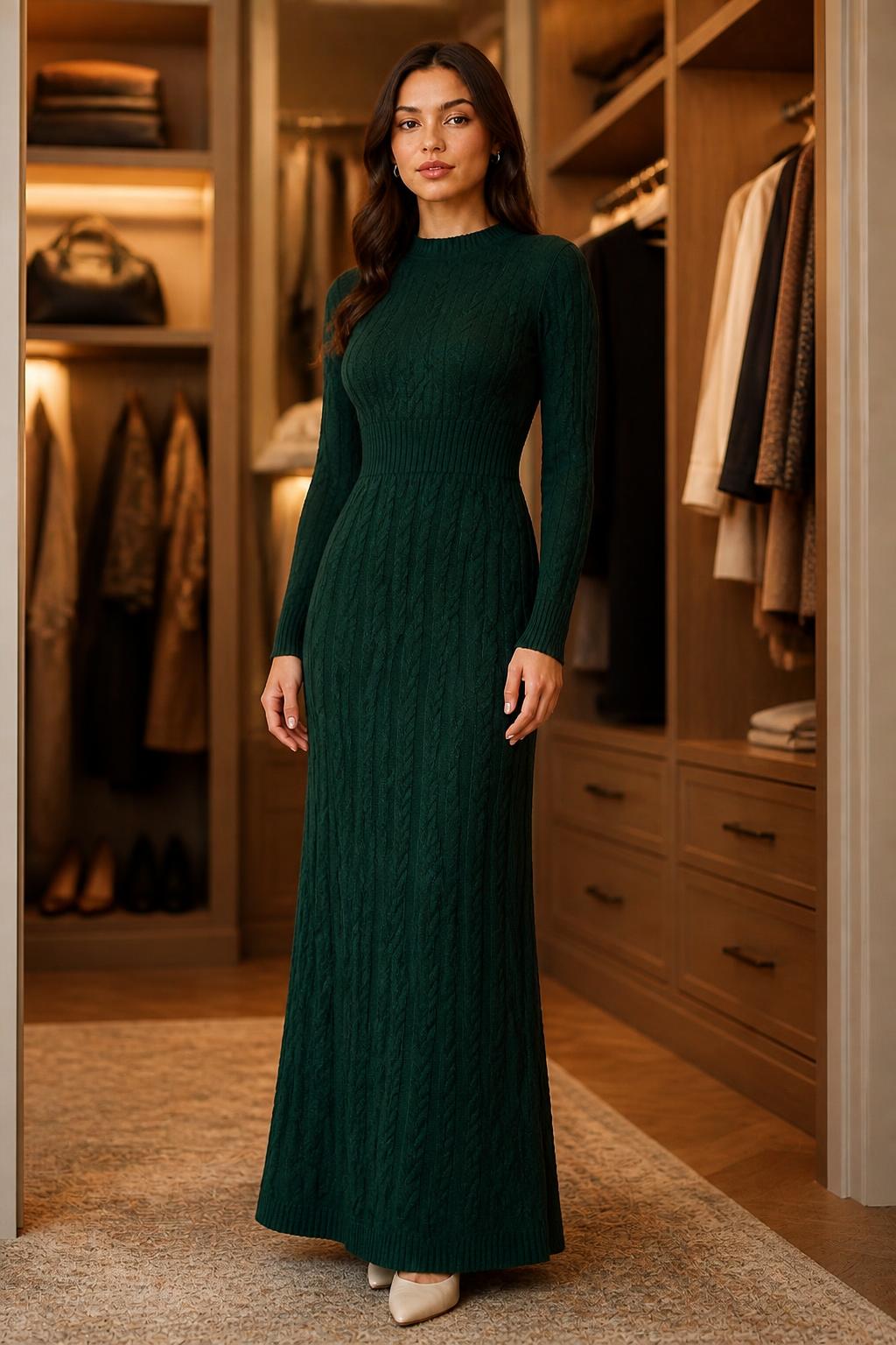 Olivia | Knit Dresses for Winter, Elegant Solid Autumn/Winter Sweater Dress