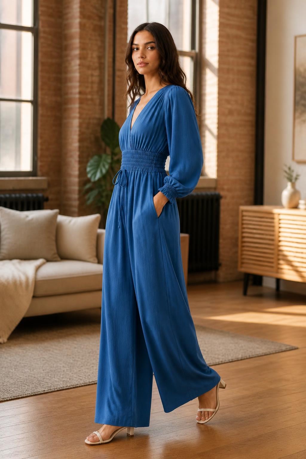 Isabella | Casual Dress, Elegant Relaxed Fit with Pockets and Wrap Design