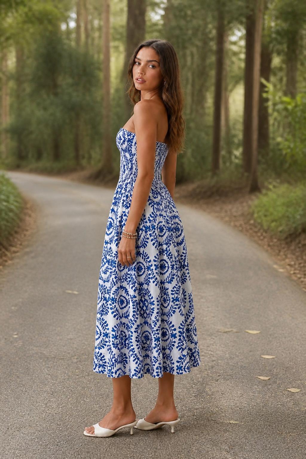 Mia | Strapless Dress, Women's Printed Wrap Style