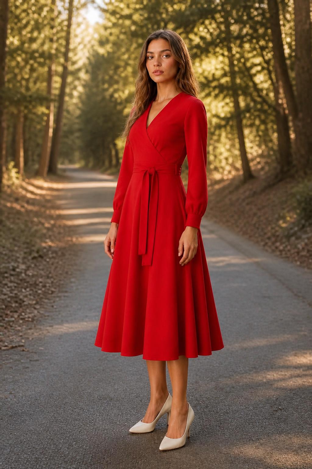 Isabella | A Line Dress, Elegant Style with 3/4 Sleeves