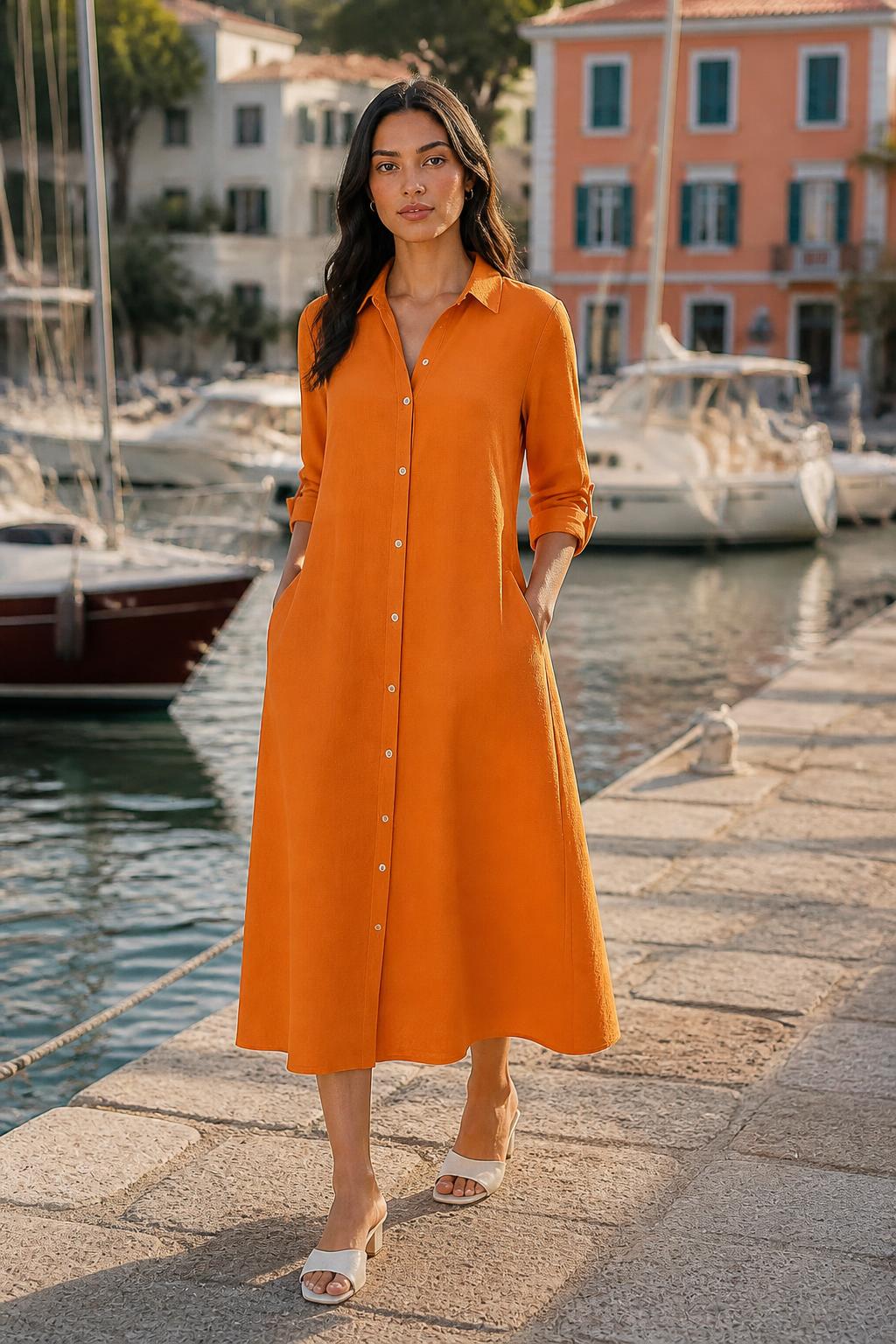 Eliana | Midi Shirt Dress, Women's Mid-Length Style