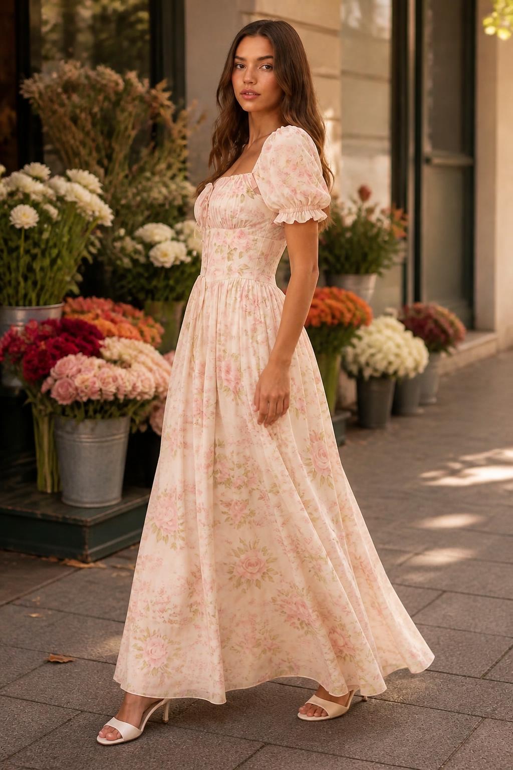 Charlotte | Floral Dresses for Women, French Country Tie-Front Style