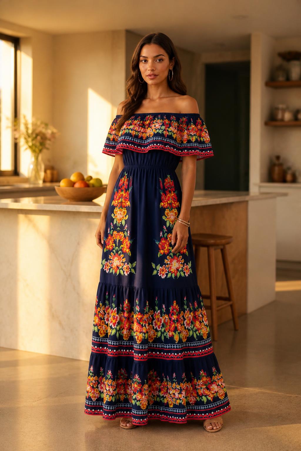 Evelyn | Off the Shoulder Dress, Women's Floral Print