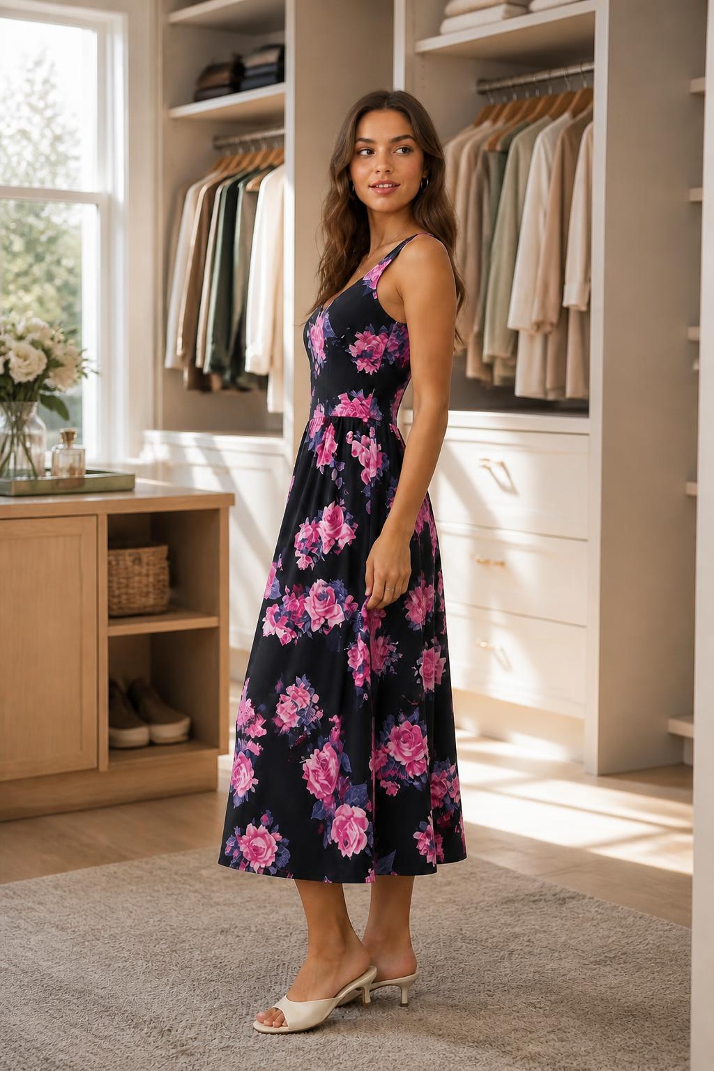 Eliana | Flower Print Dress, Elegant Women's Style