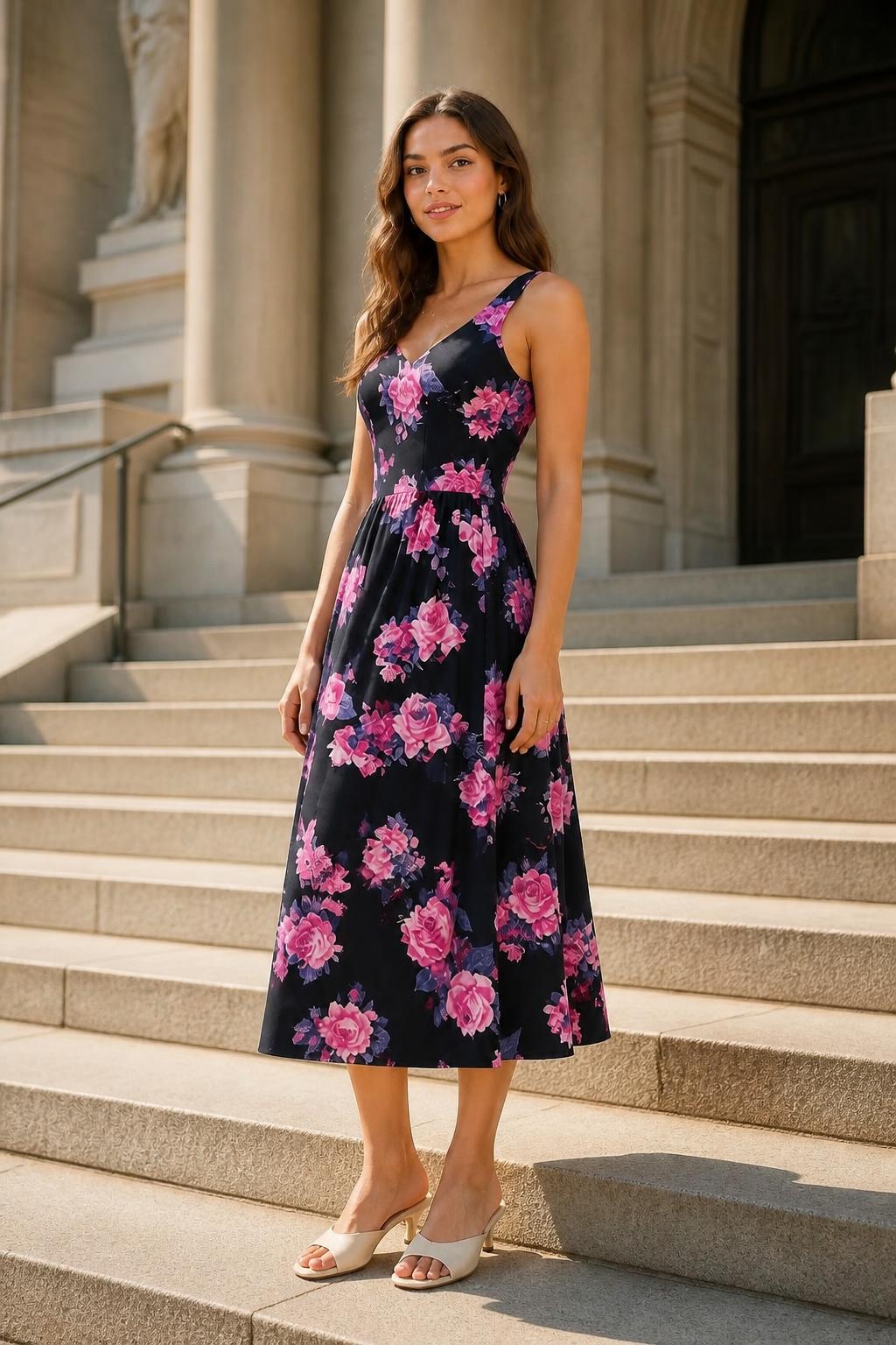 Eliana | Flower Print Dress, Elegant Women's Style
