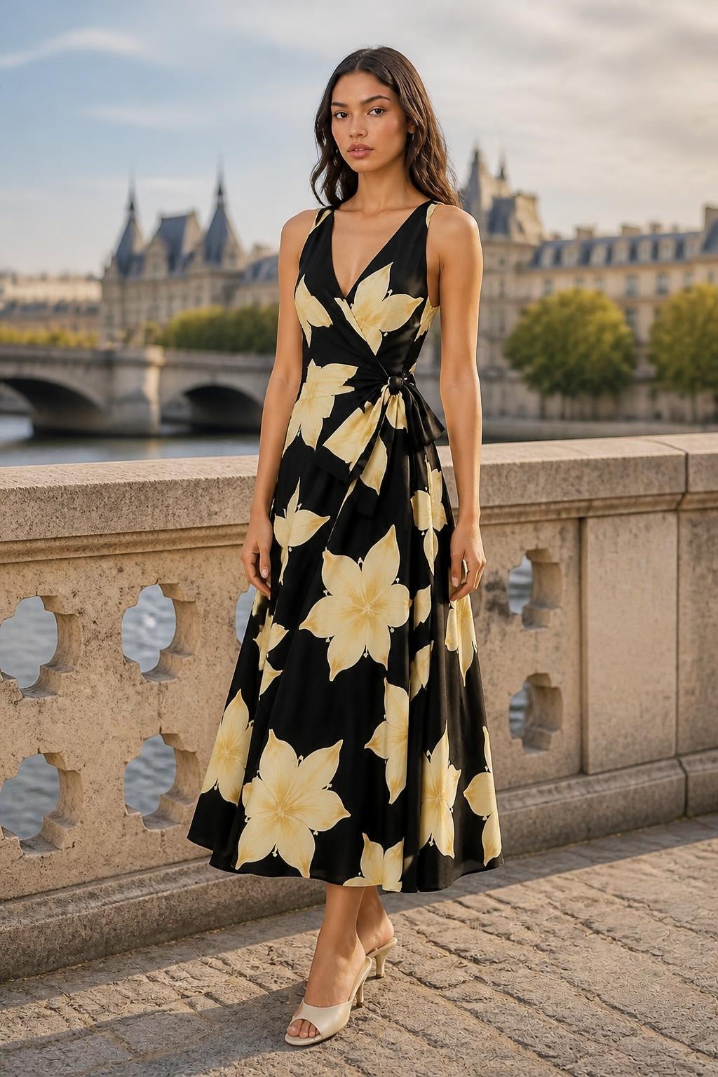 Charlotte | Floral Dresses for Ladies, Sleeveless with Fitted Waist
