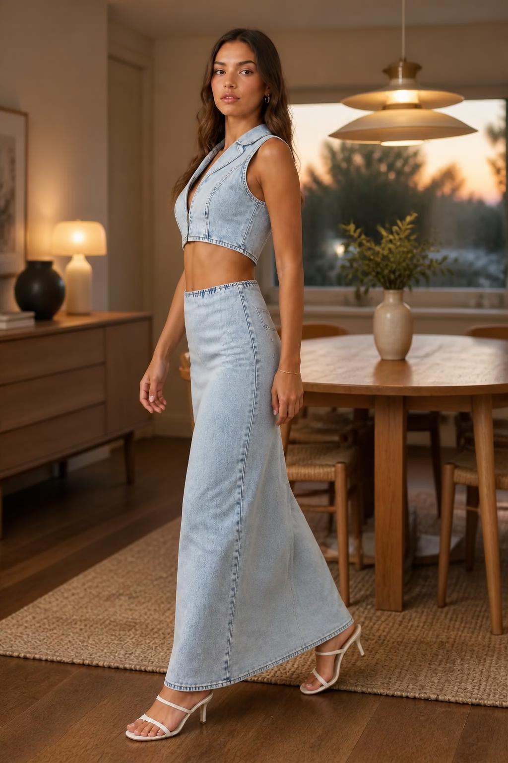 Eliana | Jean Dress, Hip-Shaping Denim Skirt Style