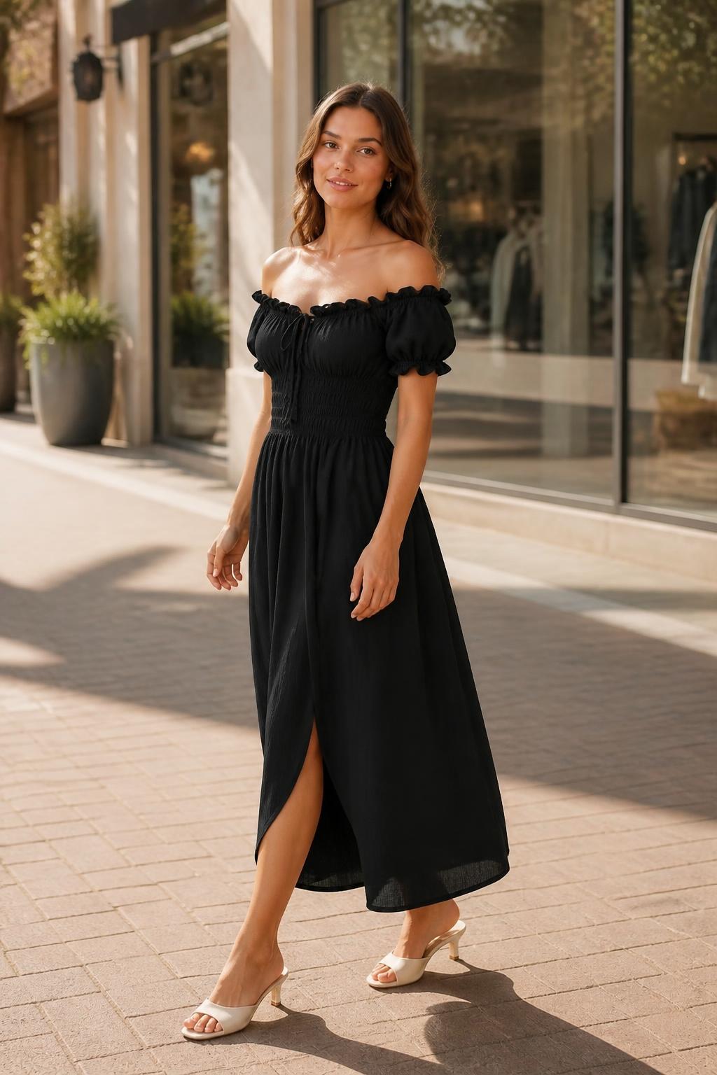 Charlotte | Casual Dresses, Elegant Women's Dress with Waist Tie