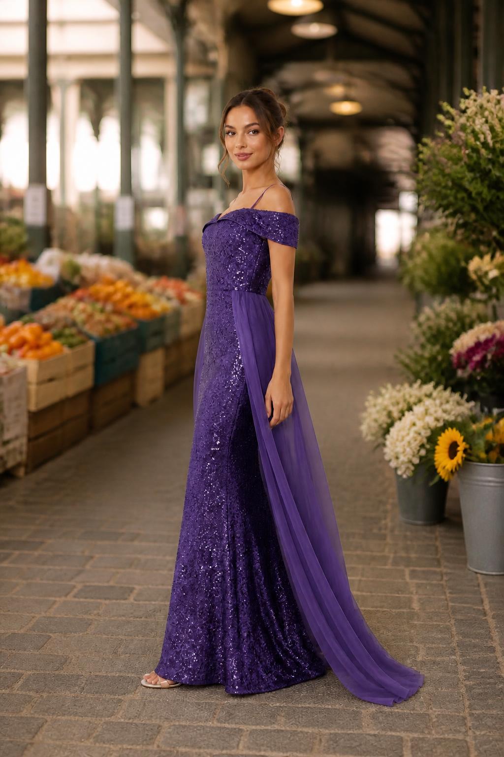 Amelia | Tulle Dress, Sequin Gown with Spaghetti Straps and Tulle Skirt